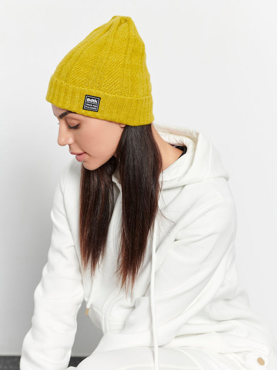 Beanie Unisex Σκούφος Πλεκτός σε Κίτρινο χρώμα