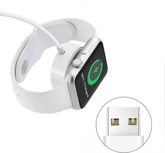 1m Usb Magnetic Fast Λευκό (Apple Watch)