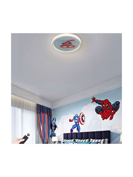 Atman Kids Single Ceiling Light E27 Spiderman Blue 60W 48cm