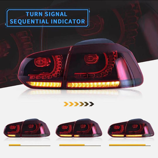 Vland Πίσω Φανάρια Led για Volkswagen Golf 08-12 4τμχ