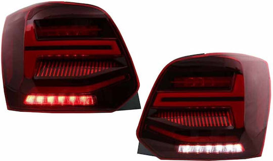 Vland Taillights Led for Volkswagen Polo 6R Led Bar Dynamic Red/Crystal VLand 09-14 2pcs