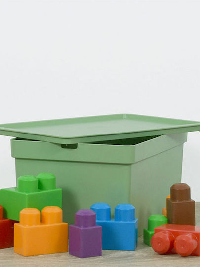 Viomes Nova Plastic Storage Box with Lid Green 35.5x26.5x22cm