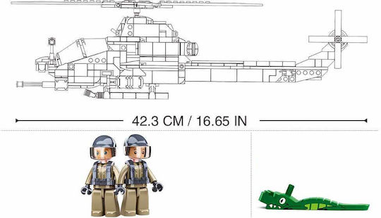Sluban Τουβλάκια Attack Helicopter για 10+ Ετών 482τμχ