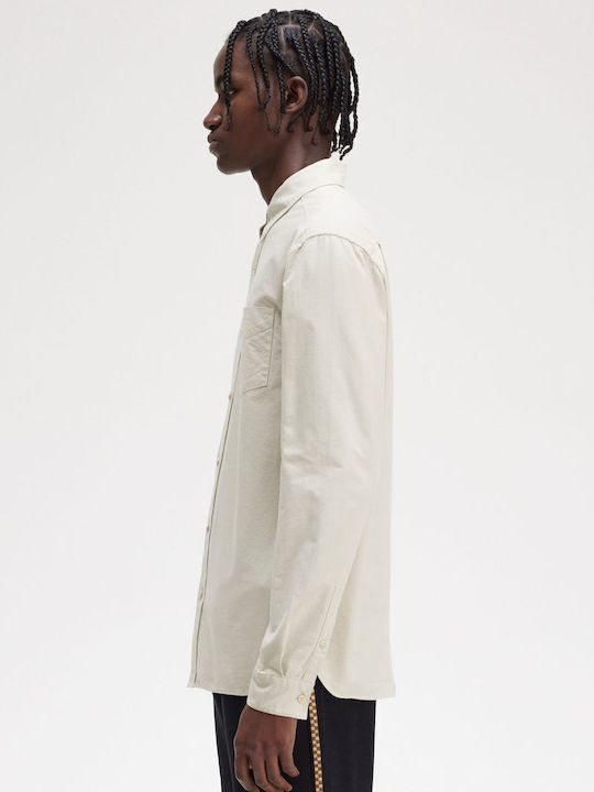Long-sleeved Cotton Shirt Beige