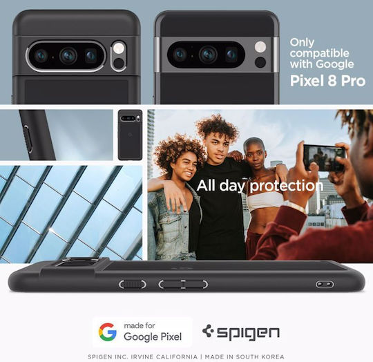 Spigen Ultra Hybrid Задна корица Пластмаса 2мм Черен (Google Pixel 8 Pro)