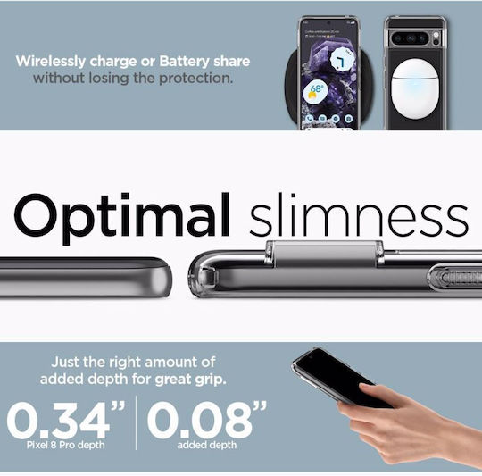 Spigen Ultra Hybrid Back Cover Plastic 2mm Transparent (Google Pixel 8 Pro)