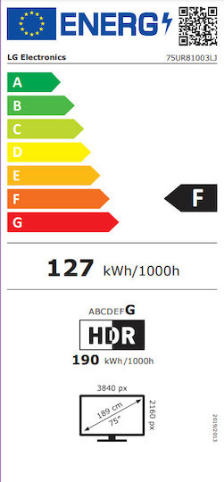 LG Smart Τηλεόραση 75" 4K UHD LED UR81 HDR (2023) 75UR81003LJ