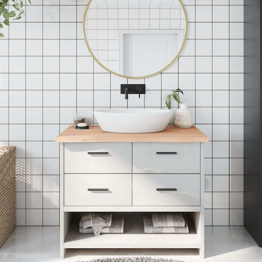 vidaXL Countertop without Sink L100xW60xH4cm Raw solid wood