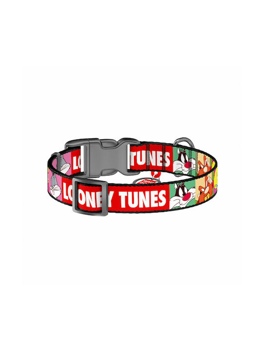 WauDog Looney Tunes Κολάρο Σκύλου σε Κόκκινο χρώμα με Smart ID 15mm x 23 - 35cm