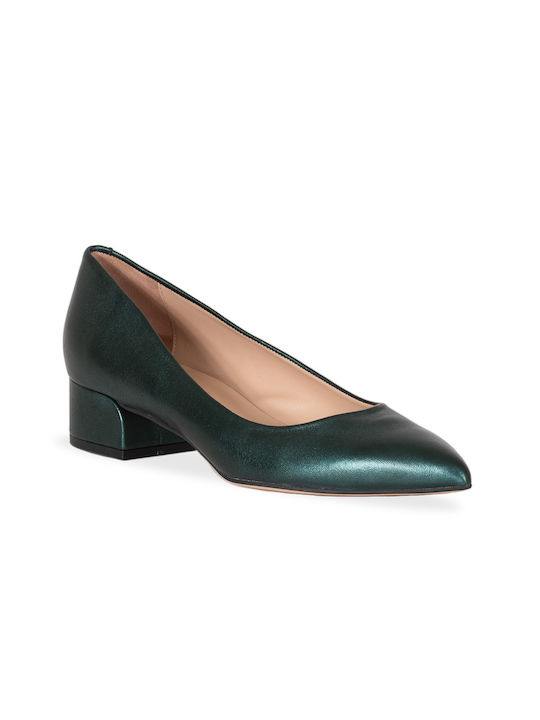 Mourtzi Leather Pointed Toe Green Heels