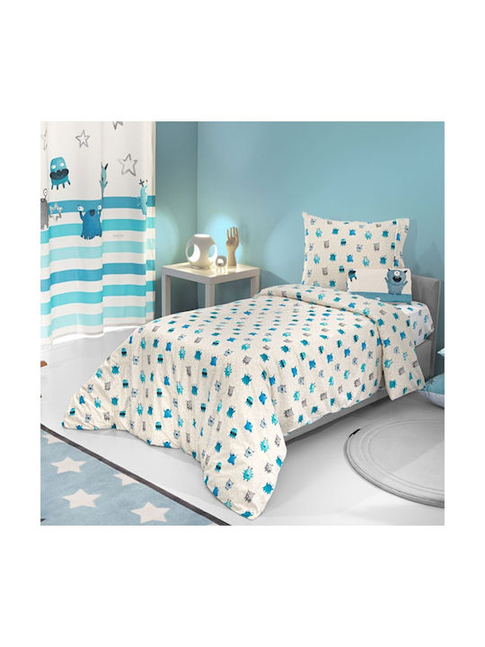Saint Clair Set Kids Duvet Cover Single with Pillowcase Cotton Blue 160x220cm