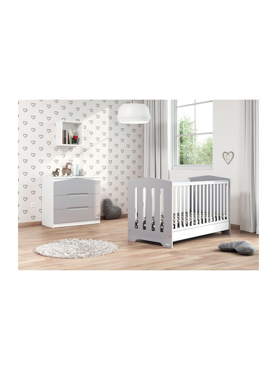 Rabbit Baby Dresser with 3 Drawers White-Grey 88x54x91cm