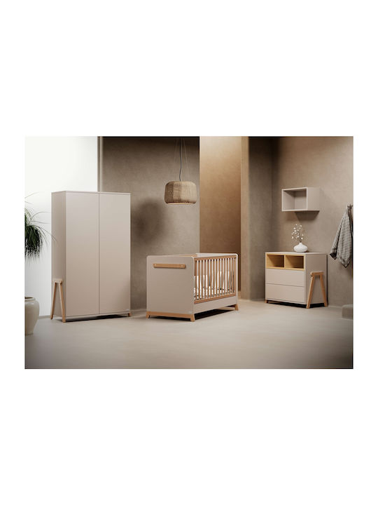 Baby Dresser with 2 Drawers Ecru 94x51x88cm
