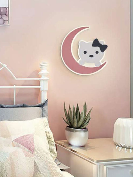 Atman Led Plastic Kids Wall Light Pink Kitty