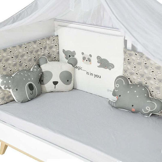 Bebe Stars Crib Decorative Pillows Panda Gray 3pcs