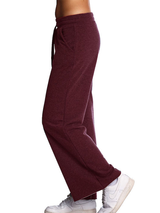 Paco & Co Pantaloni de trening pentru femei Wide Burgundy