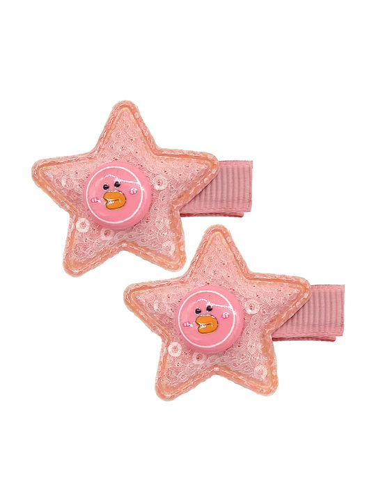 Gift-Me Set Clame de Păr Pentru Copii Cu Clemă Stea Roz