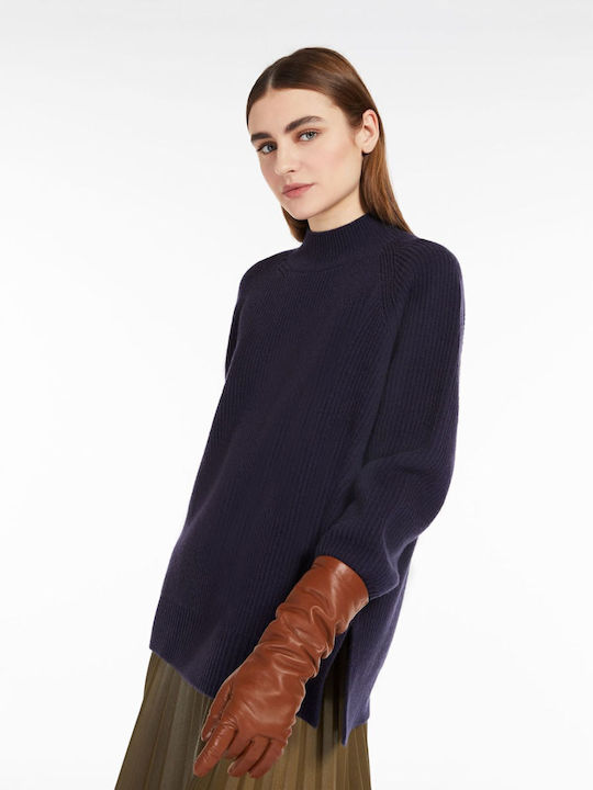 Damen Langarm Pullover Wolle Blau