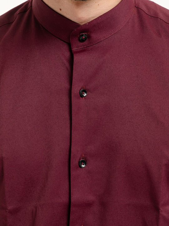 Dezign Men's Shirt Long Sleeve Cotton Burgundy