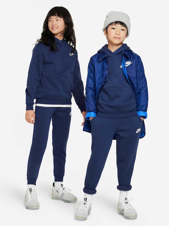 Fleece Παιδικό Φούτερ με Κουκούλα και Τσέπες Μπλε Nsw Club
