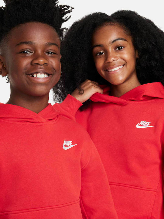 Fleece Kids Sweatshirt with Hood and Pockets Red K NSW CLUB