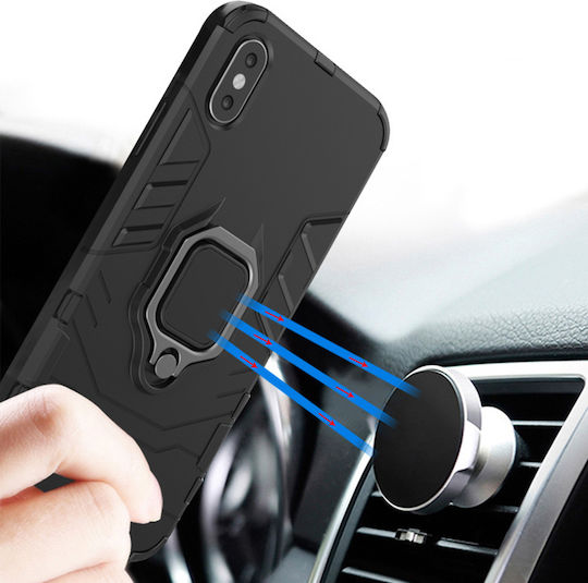 Powertech Umschlag Rückseite Silikon Schwarz