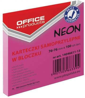 Office Point Haftnotizen im Würfel Rosa 7.6x7.6Stück Neon