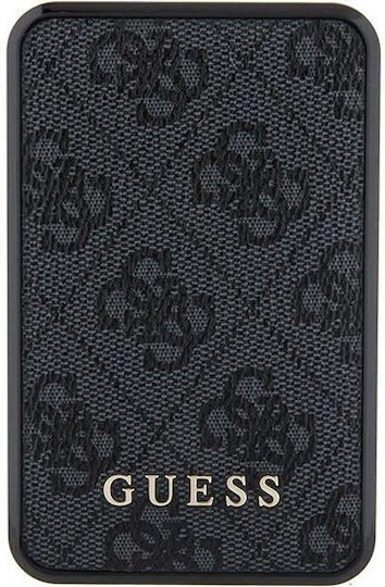 Guess Metal Logo MagSafe Power Bank 10000mAh 18W mit USB-A Ausgangsanschlüsse und USB-C Ausgangsanschlüsse Schnellladung Schwarz