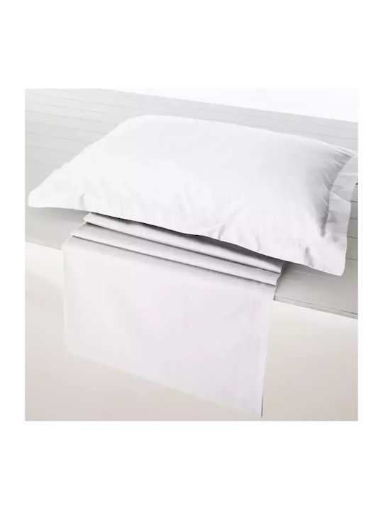 Vesta Home Nemesis Super Double Cotton Satin Duvet Cover Set with Pillowcases 240x260 300 White