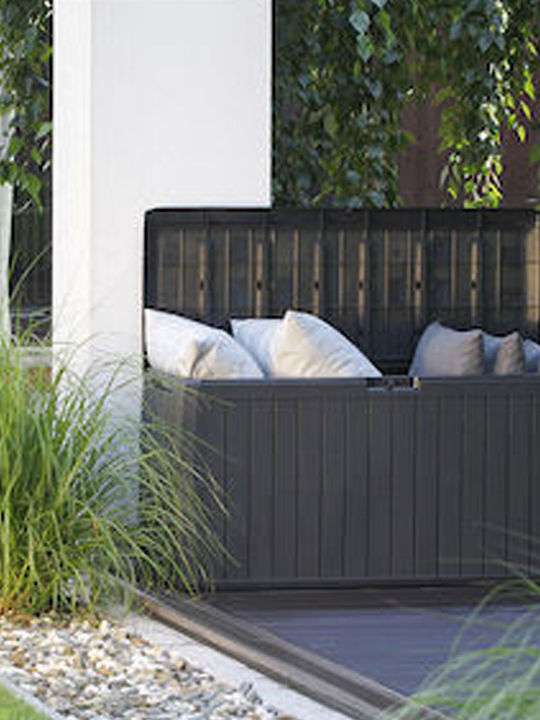 Μπαоуло Аутдор Сторидж Бокс Garden Box Пластмаса 190лт Въглени М78xП43.2xУ55бр