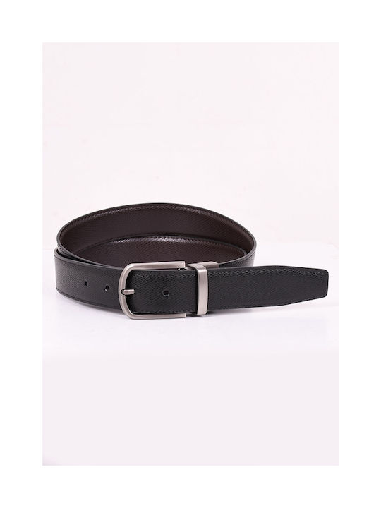 Mcan Men's Leather Double Sided Belt Black