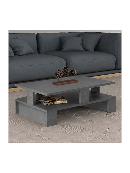 Rectangular Central Coffee Table Doze Wooden Gray W80xL50xH27cm