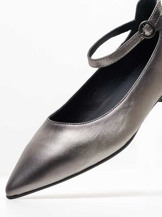 Pedro Miralles Leather Ballerinas Silver