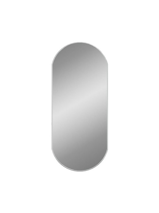 vidaXL Wall Mirror Oval with Silver Frame 80x35cm 1pcs