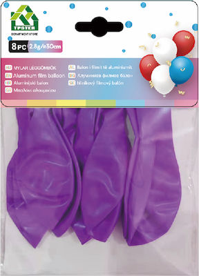 Set of 8 Balloons Latex Purple Birthday-Celebration