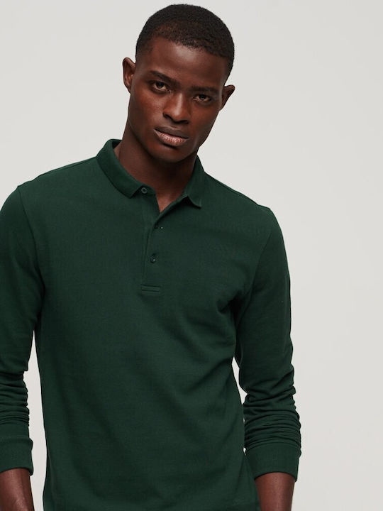 Superdry Stud Men's Long Sleeve Blouse Polo Green