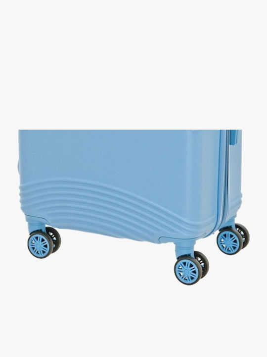 Bartuggi Large Hard Light Blue Suitcase with 4 Wheels Height 77cm