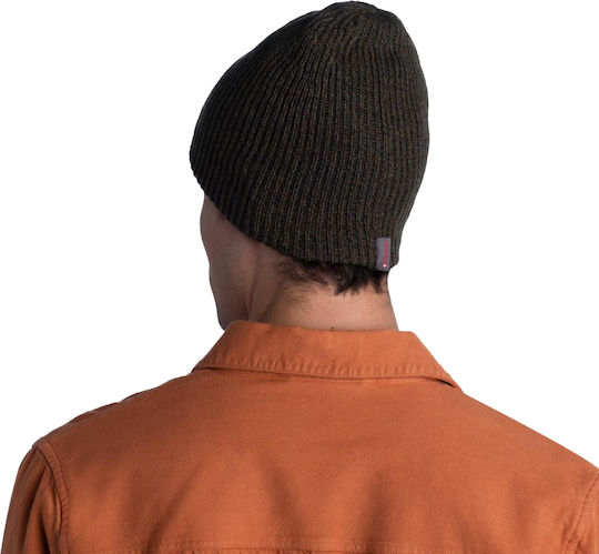 Beanie Unisex Fleece Σκούφος Πλεκτός σε Χακί χρώμα