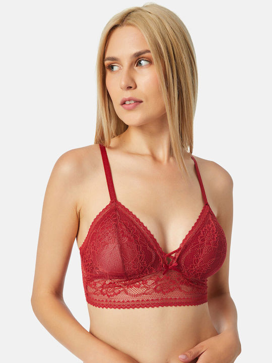 Minerva Κόκκινο Γυναικείο Bralette Σουτιέν