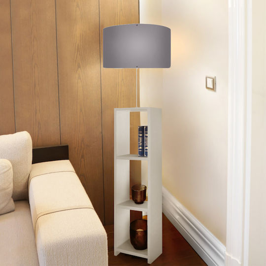 Megapap Loyd Stehleuchte H150xB38cm. mit Fassung für Lampe E27 Weiß
