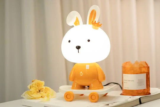 Keskor Kids Decorative Lamp Rabbit Orange 17x11x28εκ.