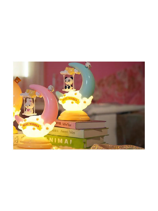 Keskor Lampă decorativă pentru copii Lună Turcoaz 21x12x29εκ.
