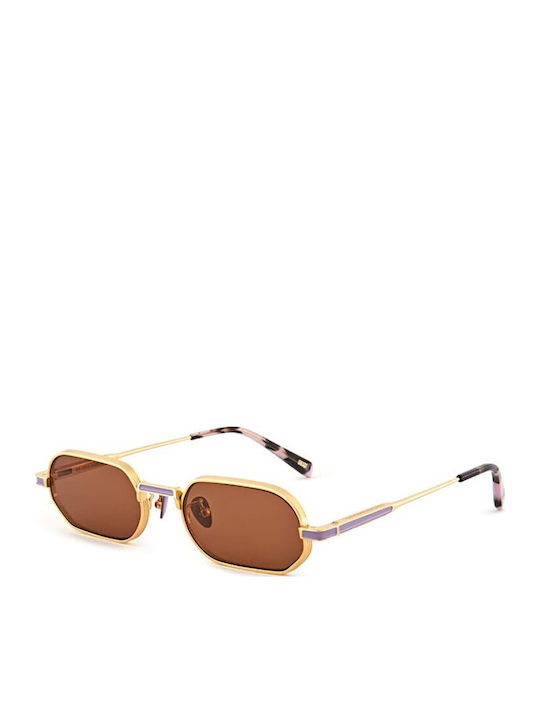 Oscar & Frank Unisex Sonnenbrille mit Gold Metall Gestell MR.ZUZU/061GT/GOLD/52/20