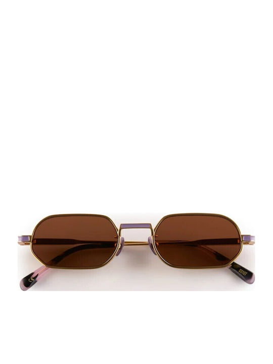 Oscar & Frank Unisex Sonnenbrille mit Gold Metall Gestell MR.ZUZU/061GT/GOLD/52/20