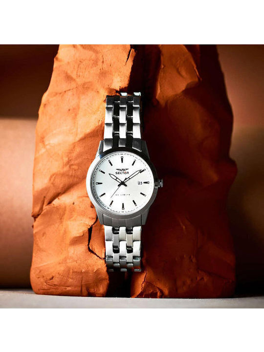 Sector 660 Herrenuhr Batterie mit Silber Metallarmband