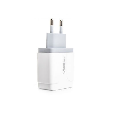 Treqa Charger with 2 USB-A Ports and USB-C Port and Cable USB-C 38W Power Delivery White (CH-640)