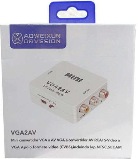 Aoweixun Aoweixun VGA2AV Convertor VGA Feminin În RCA Feminin Alb 1 Bucată