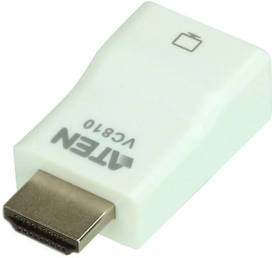 Aten Convertor HDMI masculin în VGA feminin Alb 1buc VC810
