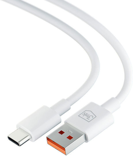 3MK Hyper USB 3.0 Cable USB-C male - USB-A 60W Λευκό 1.2m