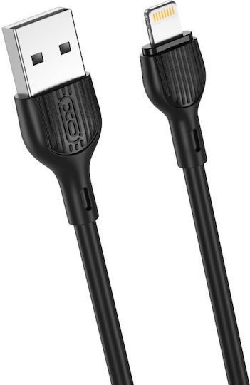 XO NB200 USB to Lightning Cable Μαύρο 2m (16.005.0140)
